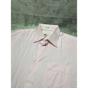 Peter Millar Button Down Shirt Men Large Pink Crown Finish Long Sleeve